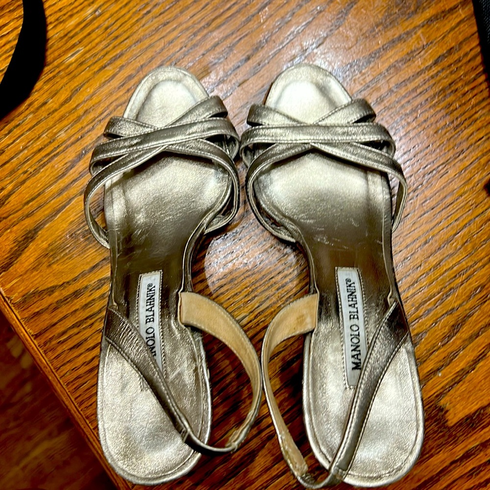 Silver Manolo Blahnik very used heels